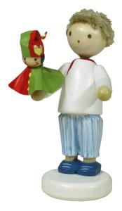 Flade Junge mit Kasperle rot/grün  (Flade 5171) Junge mit Kasperle (rot/grün)